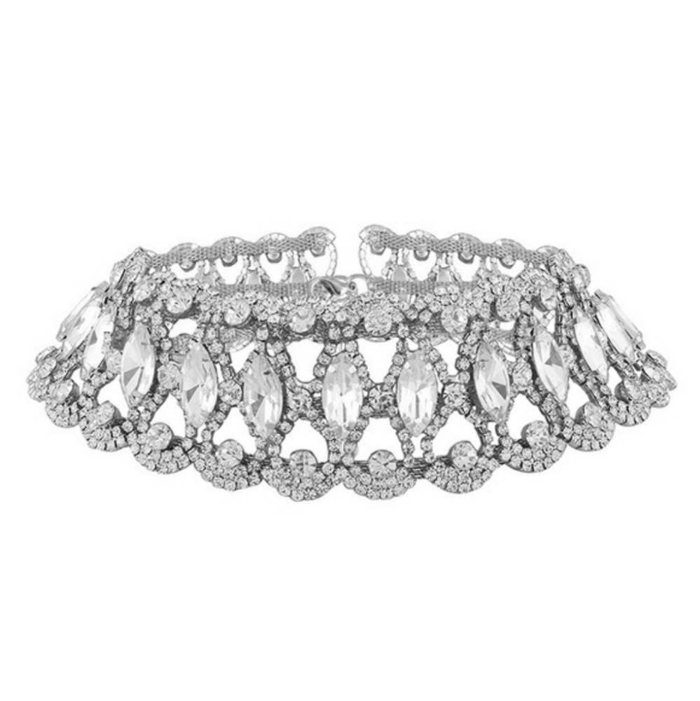 Brand New Bridal  Rhinestone choker necklace - Picture 5 of 8